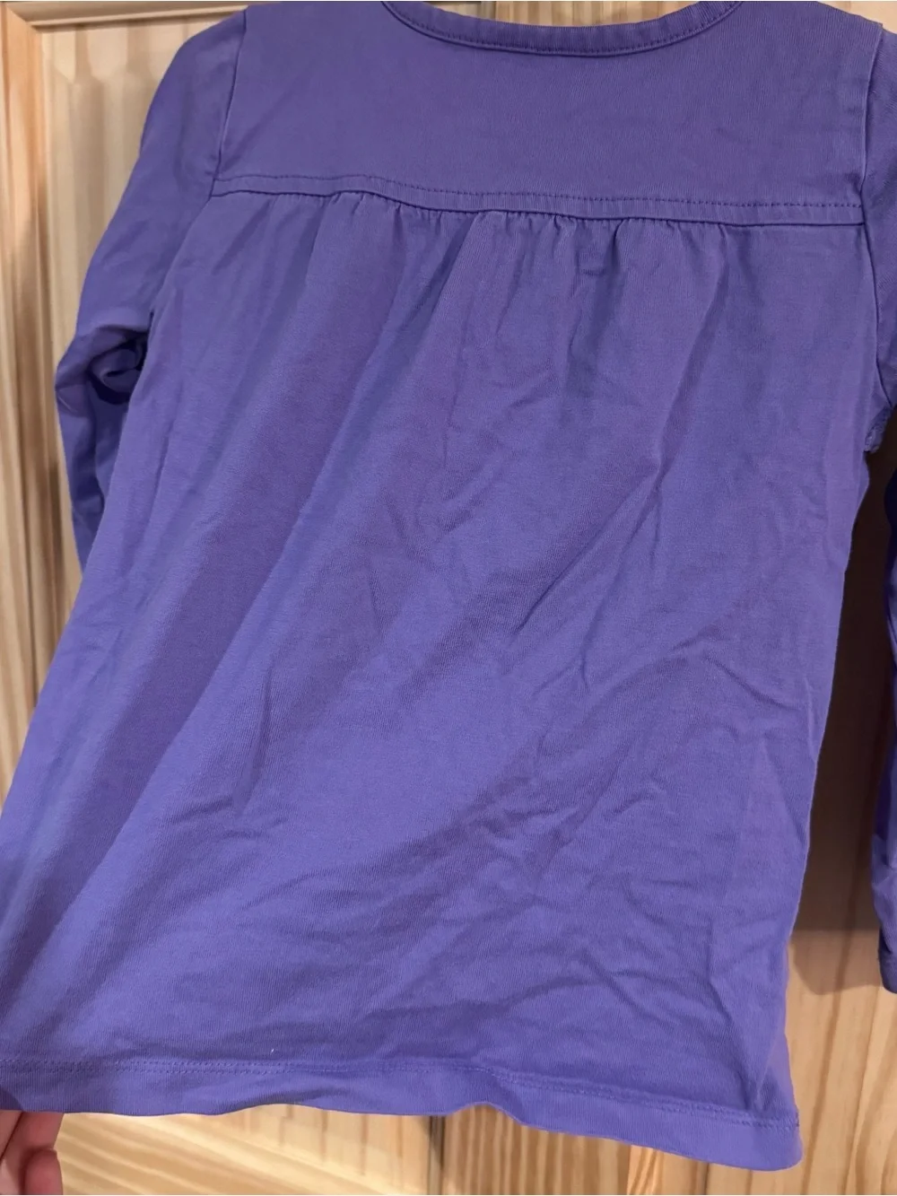 Hanna Andersson Violet Ruffle Bow Long Sleeve Tee size 100 4T